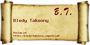 Bledy Taksony névjegykártya